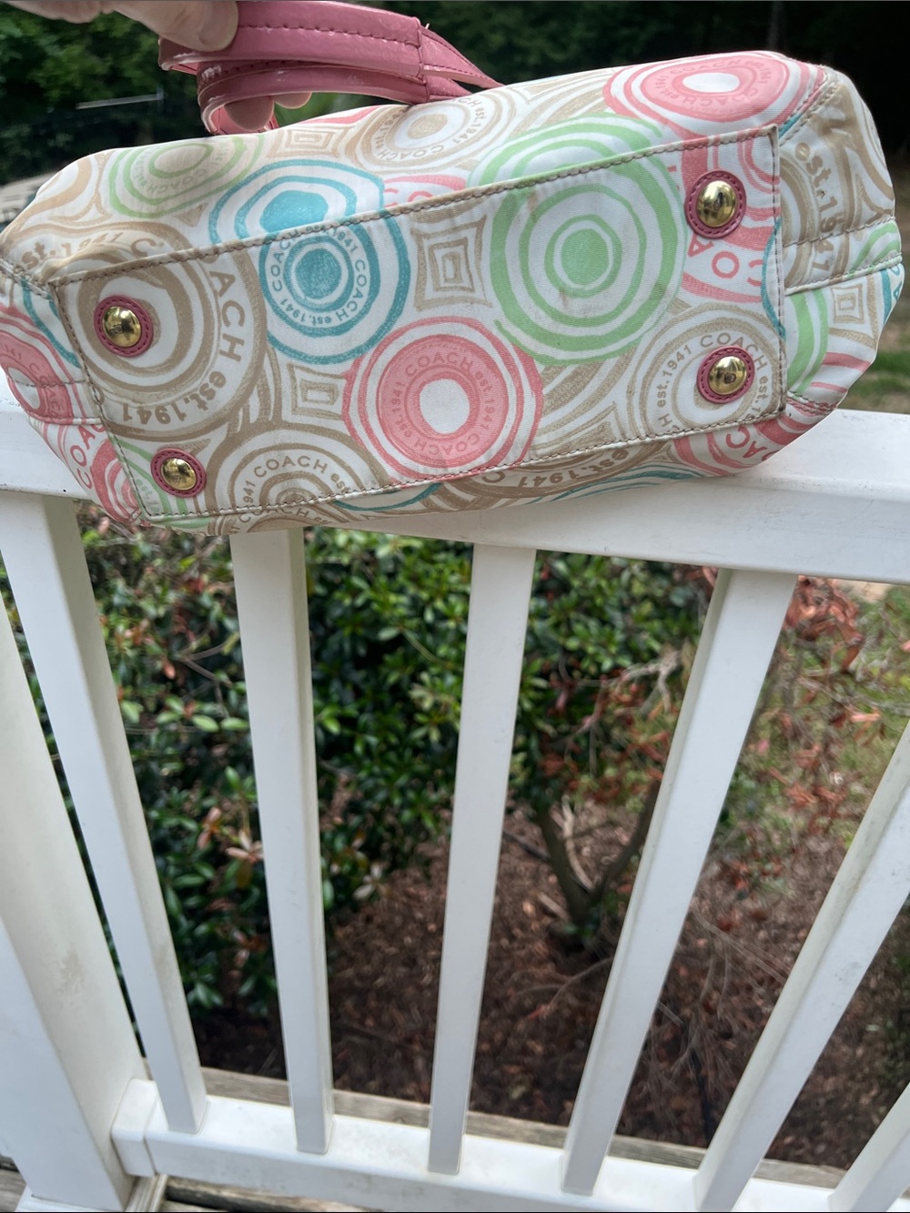 Coach Pink Multicolor The Beach Print F19184 2012 1 tag & RARE HTF COACH ORB - Picture 13 of 17